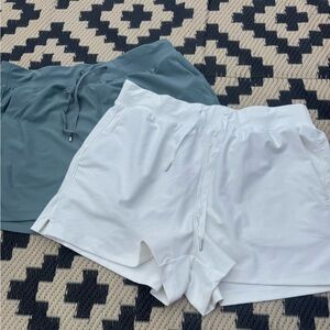 Old Navy Athletic Shorts - 2 (two) pair White and green. Like new. Drawstring